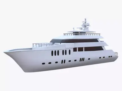 Realistic Yacht Collection 3D Models Quad PBR Game Ready Pack