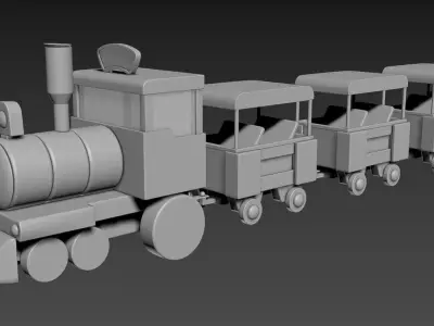 Toy Train 3D model 9