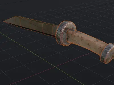 Medieval Knife Game Ready Low Poly 3D Model  Low-poly 3D model