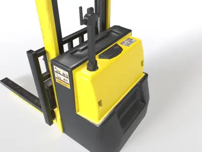 Forklift truck Low-poly 3D model 7