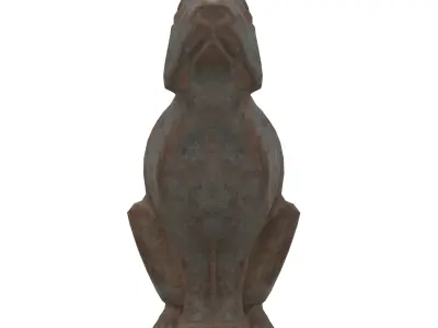 Rabbit rusted statues Low-poly 3D model