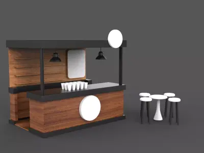 Kiosk stand booth 3D model