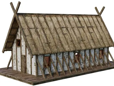 Old Medieval Building House 4K Textures GameReady 89 Low-poly 3D model