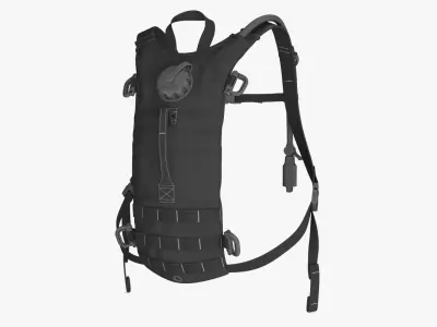 Hydration Backpack Carrier Black Worn Position 3D model