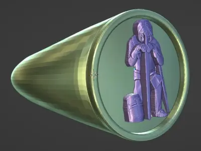 kneeling warrior ring 3D print model