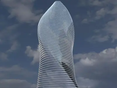 Skyscraper twisted 3D model buy