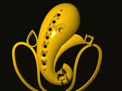 ganesh ganesha in gold 3D print model