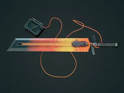 Fuel sword Low-poly 3D model