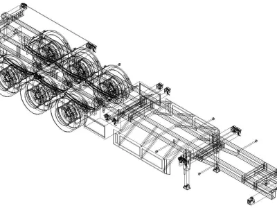 40 Foot Container Skeleton 3D model