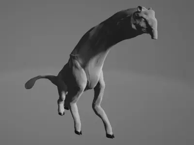 BrachioTapir horse running in air Free 3D model