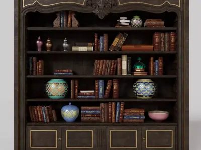 Vintage Bookcase 3D model