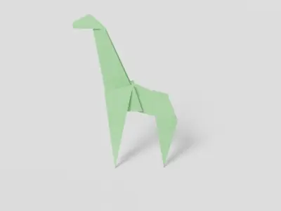 Origami Giraffe Low-poly 3D model