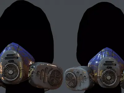 Gas mask helmet 3d model scifi Low-poly Low-poly 3D model Low-poly 3D model 23