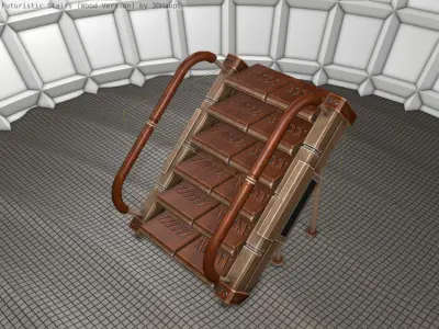 Wood Stairs - Construction Element 8 Low-poly 3D model