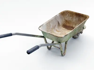 Dirty Wheelbarrow Low-poly 3D model