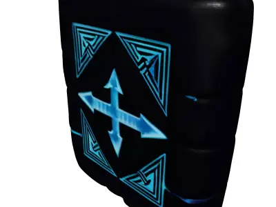 Mystic Stone Tablet Blue Glow 3D model