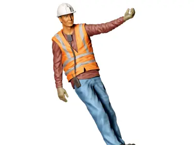 N4 Railway track worker hanging onto a train 3D print model