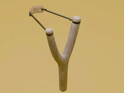 Wooden Slingshot 3d 3D model