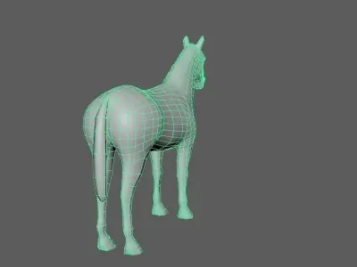 Low poly horse model Low-poly 3D model