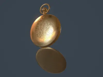 Gold Pocket Watch 3D model