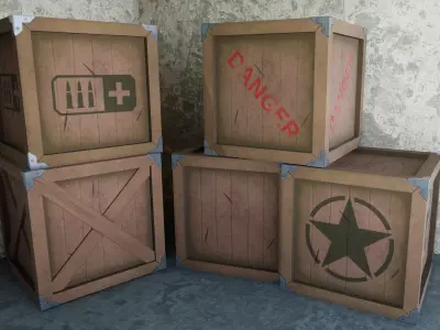 Stylized Box - Military 3D model