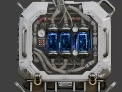 Realistic Sci-Fi Portable Generator 3D Model Low-poly 3D model