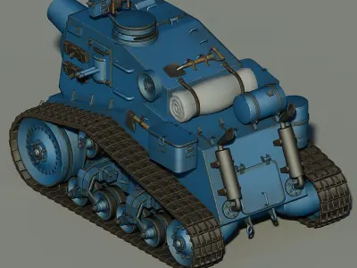 Cartoon Tank Low-poly 3D model from CGTrader