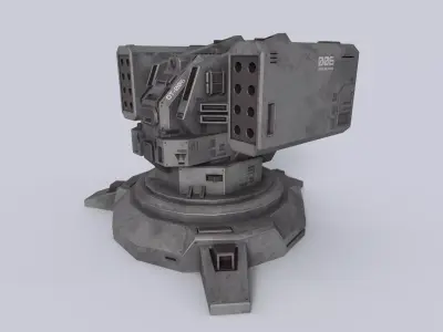Defense turret Low-poly 3D model by Anima-Z