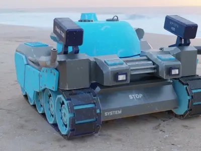 stylized tank- mobile games Free low-poly 3D model