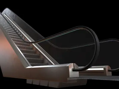 Escalator Low-poly 3D model get