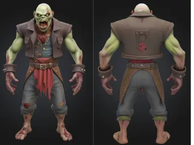 Fantasy Zombie Warrior Low-poly 3D model