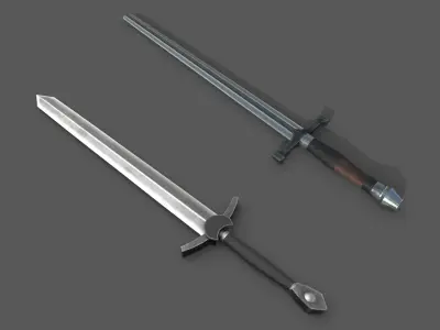 HQ Medieval weapons for games - Swords and axe Free low-poly 3D model