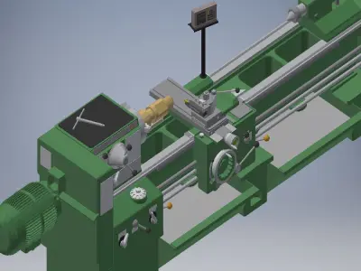 Conventional Lathe Machine 3d model 3D model