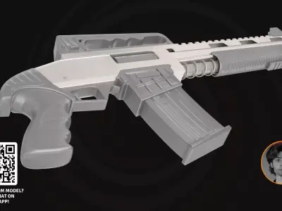 Compact Tactical Rifle - 3D Model Modern Bullpup Carbine 3D model