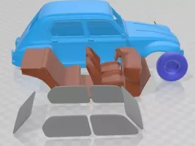 Citroen Dyane 1967 Printable Car  3D print model