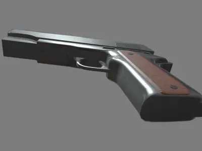Low Poly Pistol 01 Low-poly 3D model