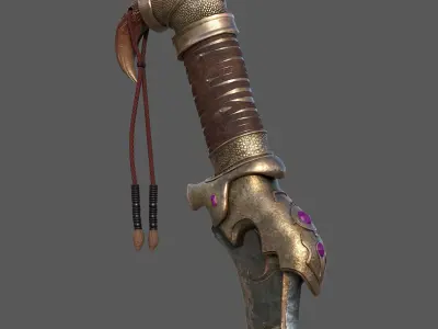 sword game ready Free low-poly 3D model