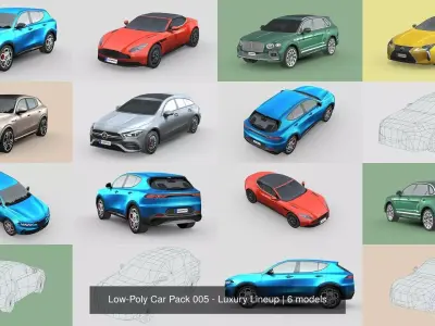 Low-Poly Car Pack 005 - Luxury Lineup by slowpoly