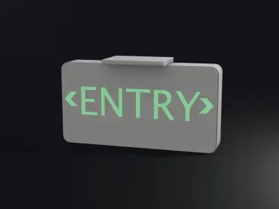 Entry Sign Board Low-poly 3D model