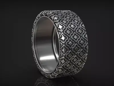 Byzantine Antique Ornate Vintage Right Hand Ring 3D print model