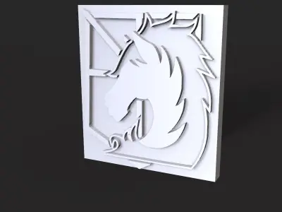 Shingeki no Kyojin logo 3D Attack on titan Military police 3D print model