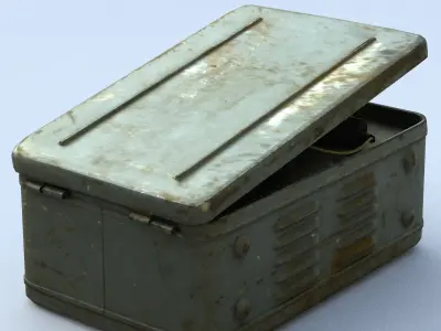 Welding Low Poly old metal box Low-poly 3D model