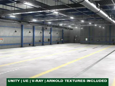 Garage Interior 01 All PBR Unity UE Textures Included Low-poly 3D model