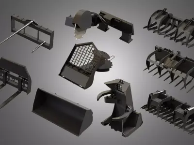JCB Skid Steer Loaders - Spare Parts 3D Model Pack