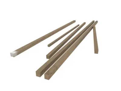 Wood pieces Free low-poly 3D model