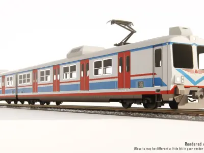 TCDD - E14000 Electrificied Commuter Train Low-poly 3D model