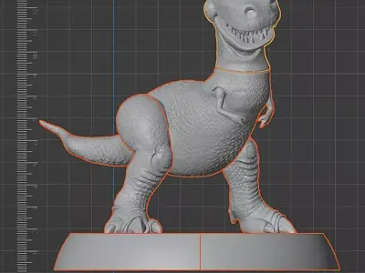 Rex Toy Story -  3D Statue Model - Multi-Part - Pre-supported 3D print model