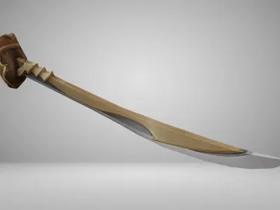 Futuristic Sword Low-poly 3D model 11