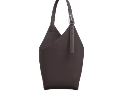 Dark brown Leather Hobo Bag 3D model