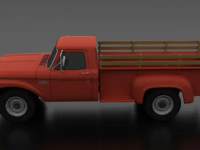 F-Series F-350 Flareside Pickup 1966 Low-poly 3D model